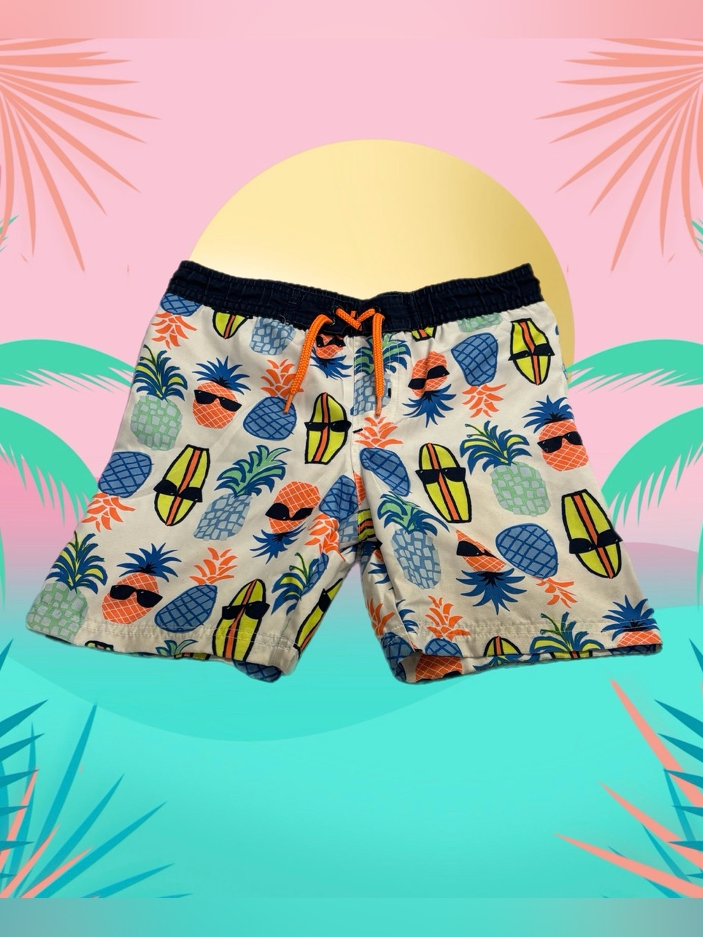Koala Kids Boys Pineapple Surfboard Swim Trunks Size 5T